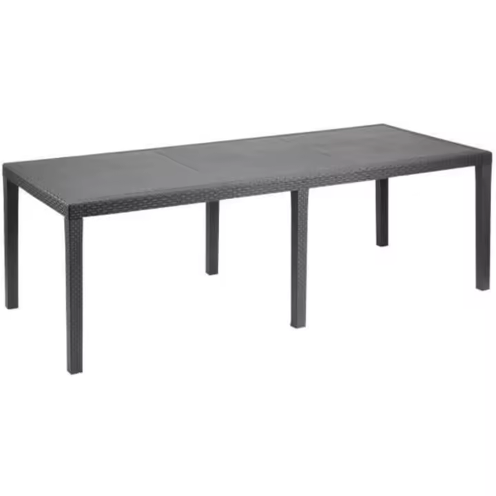 Mesa Resina Ratan Antracita Príncipe 220x90 cm - 1