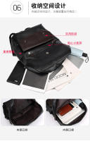 Mochila de cuero impermeable de gran capacidad para computadora de negocios para hombres - details 5