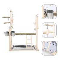 Juguetes de madera para loros, soporte de escritorio para pájaros, percha Natural para mesa, patio de juegos, periquito, Oficina - details 5