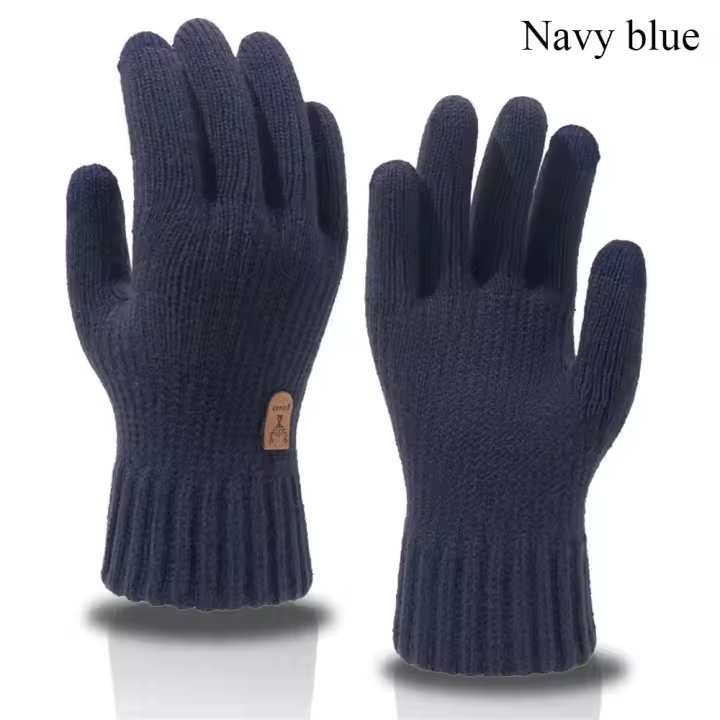Guantes de punto de Lana Gruesa para hombre, manoplas Cálidos para todos los deberes, Pantalla táctil, conducción, a prueba de viento y frío, Invierno - 1
