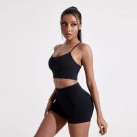 Ropa interior de yoga y gimnasio de color sólido para mujer, sujetador deportivo para fitness en forma de Y, top ajustado de alta resistencia, entrenamiento integral con almohadilla para el pecho - details 4