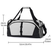 Bolsa de lona de viaje de 55L, bolsas de senderismo para exteriores, bolsa grande de fin de semana seca y húmeda, bolso de separación de corta distancia, mochila escolar versátil - details 0