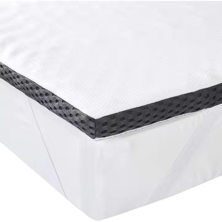 Colchón de Espuma viscoelástica Topper con memoria con Funda removible y lavable, 140 x 190 cm, 4 cm, Blanco - 1