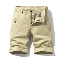 Pantalones Cortos de Cargo de Algodón 100% para Hombres Color Sólido, Múltiples Bolsillos, Ajuste Suelto, Moda Deportiva y de Verano - details 6