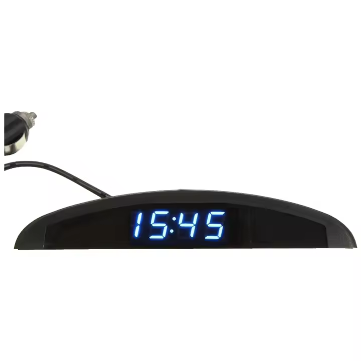 Voltímetro LED Digital 3 en 1 para coche, termómetro de reloj de temperatura de voltaje, azul, 12V - 1