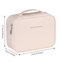 Bolsa cuadrada de cuero PU para cosméticos, bolsa de maquillaje impermeable desmontable, bolso, organizador de artículos de tocador, bolsa de viaje para lavado - details 1