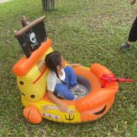 Barco Pirata Para Niños Anillo De Natación Asiento De Avión Con Pistola De Agua Piscina Agua Flotante Juguetes Montar Bote Inflable - details 13