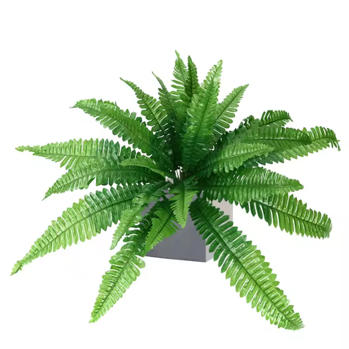 Palmera Artificial grande, hojas de helecho falsas tropicales, hojas persas de seda, plantas colgantes de pared para decoración de fiesta, jardín y hogar, 46-58cm - 1