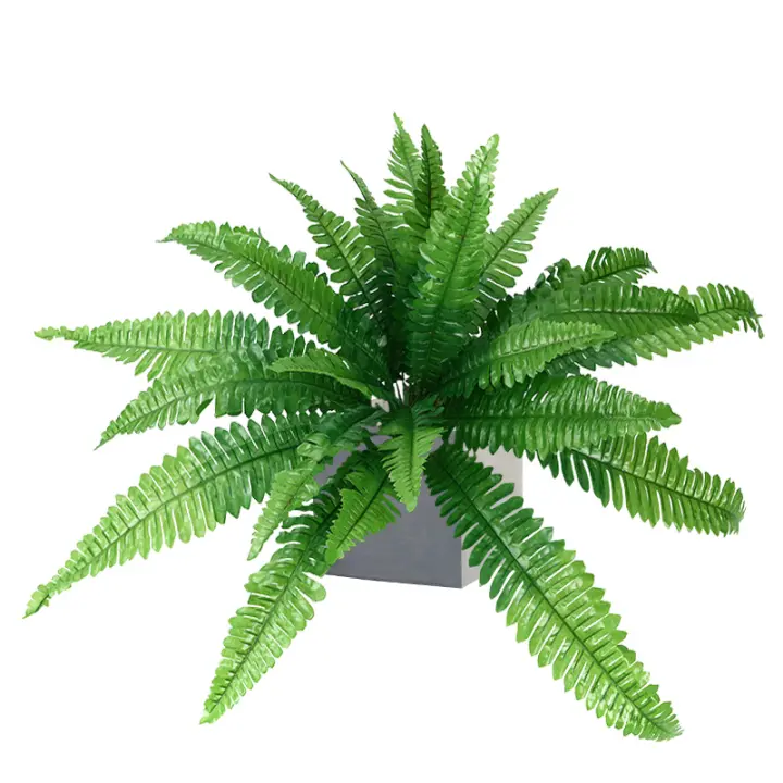 Palmera Artificial grande, hojas de helecho falsas tropicales, hojas persas de seda, plantas colgantes de pared para decoración de fiesta, jardín y hogar, 46-58cm - 1