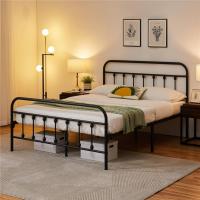 Cama Doble con Estructura Metálica Negra, Estructura Simple de Hierro para Colchón 140X200cm - details 6
