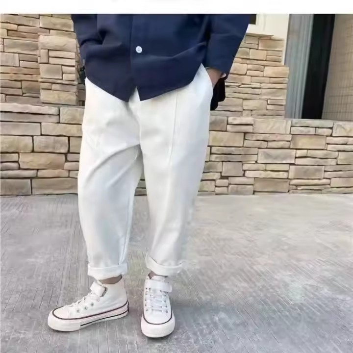 Pantalones sueltos de algodón para niños, pantalones deportivos casuales para niños y niñas - 1