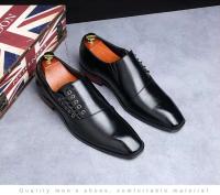 2021 zapatos casuales de cuero de grano completo de oficina de lujo con diseño antideslizante de piel de vaca para hombre - details 10
