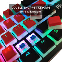 Teclas PBT de doble disparo retroiluminadas para teclado mecánico Cherry MX Gateron, teclas de perfil OEM, color negro y rojo, 108 - details 3
