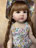 BZDOLL muñeca Reborn realista de 55 CM y 22 pulgadas, muñeco de bebé con cuerpo de silicona completo, bonito regalo de cumpleaños para niña, pelo marrón - details 5