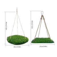 Colchoneta de hierba Artificial para columpio de pájaros, cama de dormir Natural para hámster con forma redonda/cuadrada con ganchos, estera colgante para buscar comida, juguetes para animales pequeños - details 0