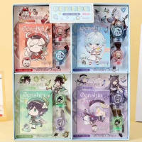 Genshin Impact Stamp Barbatos Klee Qiqi Raiden Shogun Kaedehara Kazuha Keqing Ganyu notebook gift box set, Juego de 3 piezas - details 2