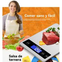 Báscula de Cocina Eléctrica Precisa Recargable por USB Acero Inoxidable Resistente al Agua con Pantalla LCD Ideal para Hacer Dieta, Cocinar, Hornear - details 3