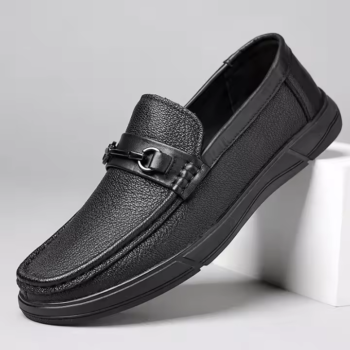 Zapatos de Cuero de Oveja Estilo Británico para Hombres Zapatos Formales de Negocios Casuales con Un Solo Pedal - 1