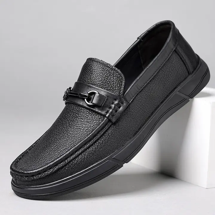 Zapatos de Cuero de Oveja Estilo Británico para Hombres Zapatos Formales de Negocios Casuales con Un Solo Pedal - 1