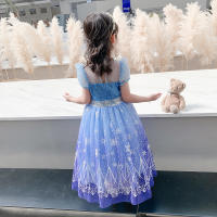 Vestido de princesa para niñas, disfraz de Elsa para Halloween, carnaval, fiesta de cumpleaños, tela azul - details 7
