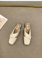 Baotou media zapatillas desgaste primavera y verano, nuevo diseño de nicho sentido un pedal moda casual plana fresca zapatillas - details 12