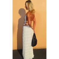 Conjunto de Dos Piezas para Mujer Verano 2025 TOP Cruzado con Espalda Descubierta y Falda Larga Fluida Estilo Y2K para Playa, Fiestas o Looks Diarios Tejido Transpirable y Exclusivo en Miravia - details 19