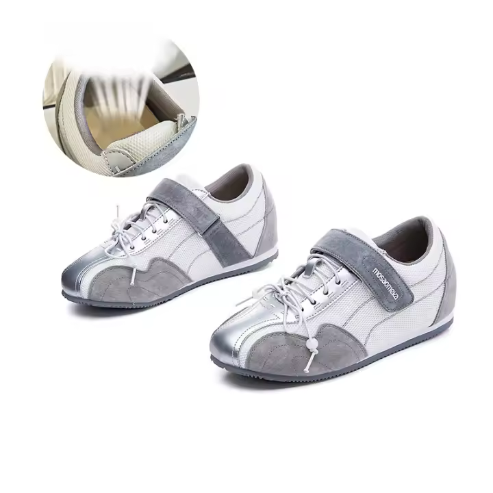 Aumento de altura interior zapatos Forrest Gump de cuero de 3 cm nuevas zapatillas planas de Velcro zapatos versátiles - 1