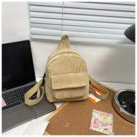 Mochila De terciopelo de pana para mujer, bolso escolar de versión coreana, sencillo, informal, pequeño, 2024 - details 31