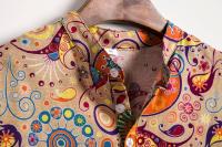 Camisa de manga corta con estampado floral para hombre, Camisa ajustada de gran tamaño con solapa, novedad de verano, 2019 - details 6