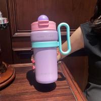 Taza térmica de doble bebida de 900ml, taza con pajita de gran capacidad de acero inoxidable, cómoda Taza Termo portátil que mantiene el frío y el calor - details 24