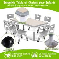 Mesa de Niños Ajustable en Altura Juego de Sillas de 4 Ideal para Jardín de Infantes y Habitación - details 48