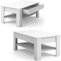 Mesa de centro, mesa central, mesa de sofá, madera ecológica, diseño moderno, estilo nórdico, medidas: 92,2 x 65 cm - details 6