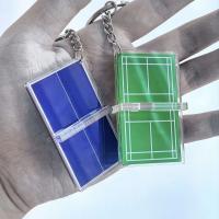 Llavero acrílico de bádminton, llavero tridimensional de dos caras para patio de juegos de bádminton, Mini tenis de mesa - details 1