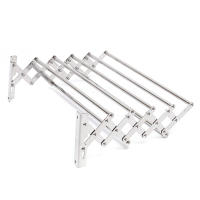 Perchero de Secado de Ropa de Acero Inoxidable Plegable 5 Barras Retráctiles para Lavandería/Baño - details 10