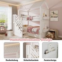 Cama de Almacenamiento para Niños Multifuncional, Escalera de Almacenamiento, Cajones, Espacio de Almacenamiento Extra Grande Sin Colchón, Pino, MDF, Blanco - details 4