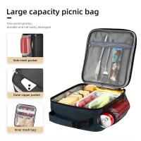 Nueva bolsa de almuerzo con aislamiento de gran capacidad, bolsa de caja de almuerzo portátil impermeable gruesa de papel de aluminio para estudiantes trabajadores de oficina - details 6