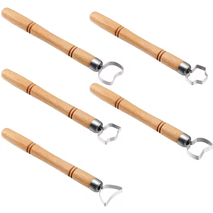 Herramientas de modelado de cerámica, taza de té, mango de vidrio de agua, cuchillo raspador de tallado, olla de cerámica DIY, artesanía de modelado, herramienta de textura - 1