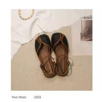 Sandalias Romanas de Verano Zapatos Planos para Mujeres 2025 con Cabeza de Estilo Retro y Pequeña Talla - details 13