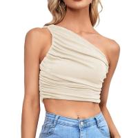BUNO-2025 Primavera/Verano nueva moda superventas personalidad chica picante Slim Fit cuello asimétrico fuera del hombro camiseta para mujer - details 1