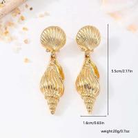 1 par de pendientes retro europeos y americanos bohemios del océano, accesorios de ropa de mujer de concha, playa de estilo de vacaciones - details 3