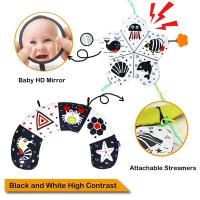 Almohada de juguete para el tiempo de la barriga del bebé, almohada tumbada para bebés, almohadas de apoyo para la cabeza para recién nacidos de alto contraste, tren para gatear para bebés - details 3