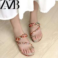 Zapatos planos de diseñador con anillo de metal, tacones altos, lujosas zapatillas de playa, moda femenina - details 1