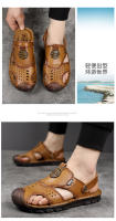 Sandalias de Hombre de Cuero de Vaca Zapatos de Playa Antideslizantes para el Verano - details 15