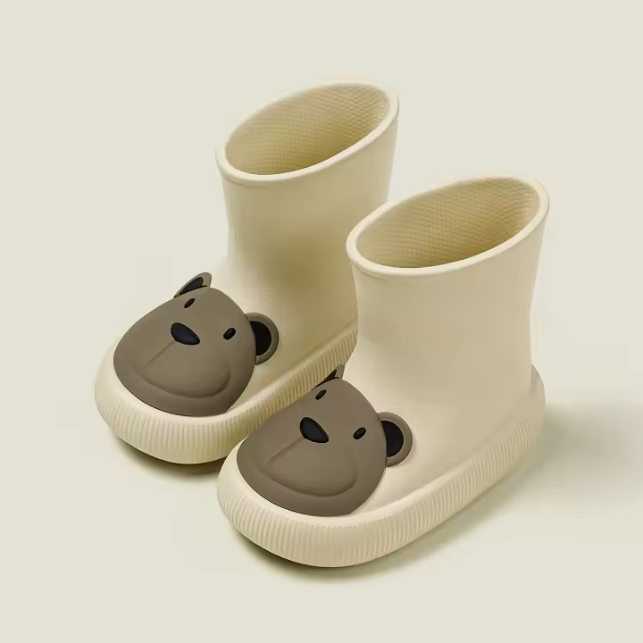 Antideslizante impermeable botas de lluvia de los niños bebé temporada de lluvia tubo medio zapatos de lluvia - 1