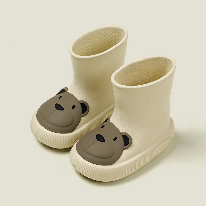 Antideslizante impermeable botas de lluvia de los niños bebé temporada de lluvia tubo medio zapatos de lluvia - 1