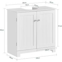 Armario de Baño de Suelo con 1 Estante y 2 Puertas 60 x 30 x 60 cm Ideal para Almacenamiento de Lavabo - details 2