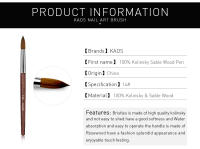 Pincel de Uñas KADS Kolinsky Sable con Mango de Madera de Rosas para Extensión de Uñas Acrílico Manicura DIY en Casa y Salón - details 1