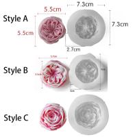 Resina epoxi Austin Rose flor molde peonía hecho a mano vela molde 3D DIY jabón molde fabricación de velas - details 0