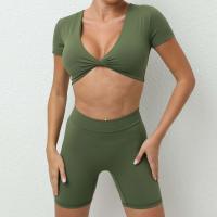 Traje de entrenamiento de yoga para mujer, conjunto de gimnasio, sujetador deportivo, pantalones, ropa deportiva - details 5