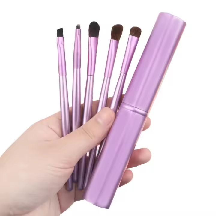 Juego de Pinceles para Ojos Set de 5 Herramientas Suaves y Delicadas Base, Colorete, Mezcla, Brochas de Maquillaje de Belleza - 1